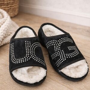 UGG Black Studded Shearling Slippers